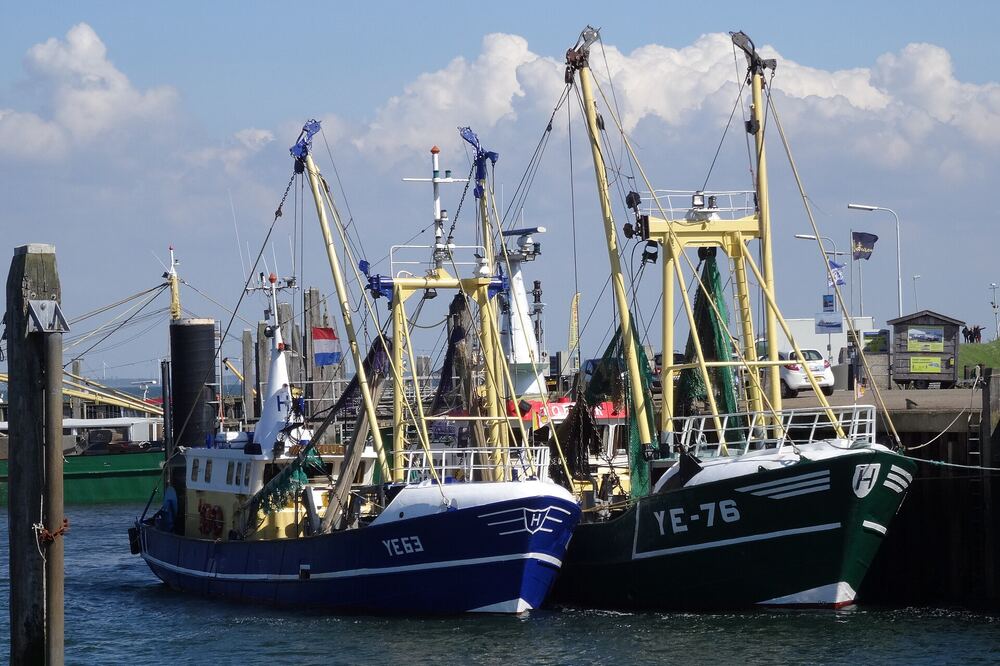 Twee mosselkotters afgemeerd in de haven van Yerseke